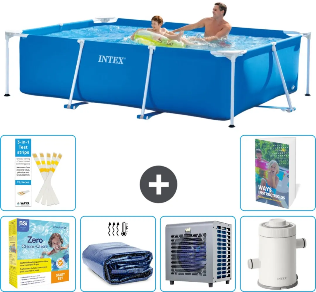Intex Rechthoekig Frame Zwembad 260x160cm Blauw