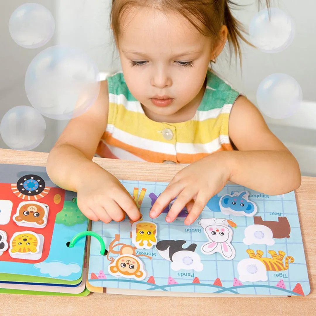 Priotoys Montessori Speelboek - Educatief Wasbaar Speelgoed - 8 Bladzijden