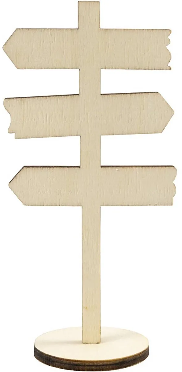 Creativ Company Houten Miniatuur Bord op Voet - 6x12cm Naturel