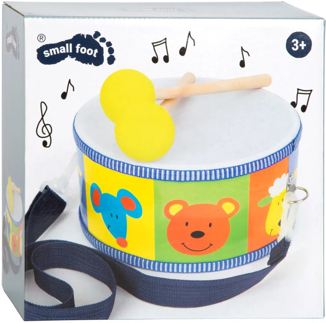 Small Foot Houten Trommel Dieren met Stokken 3315 - Multicolor