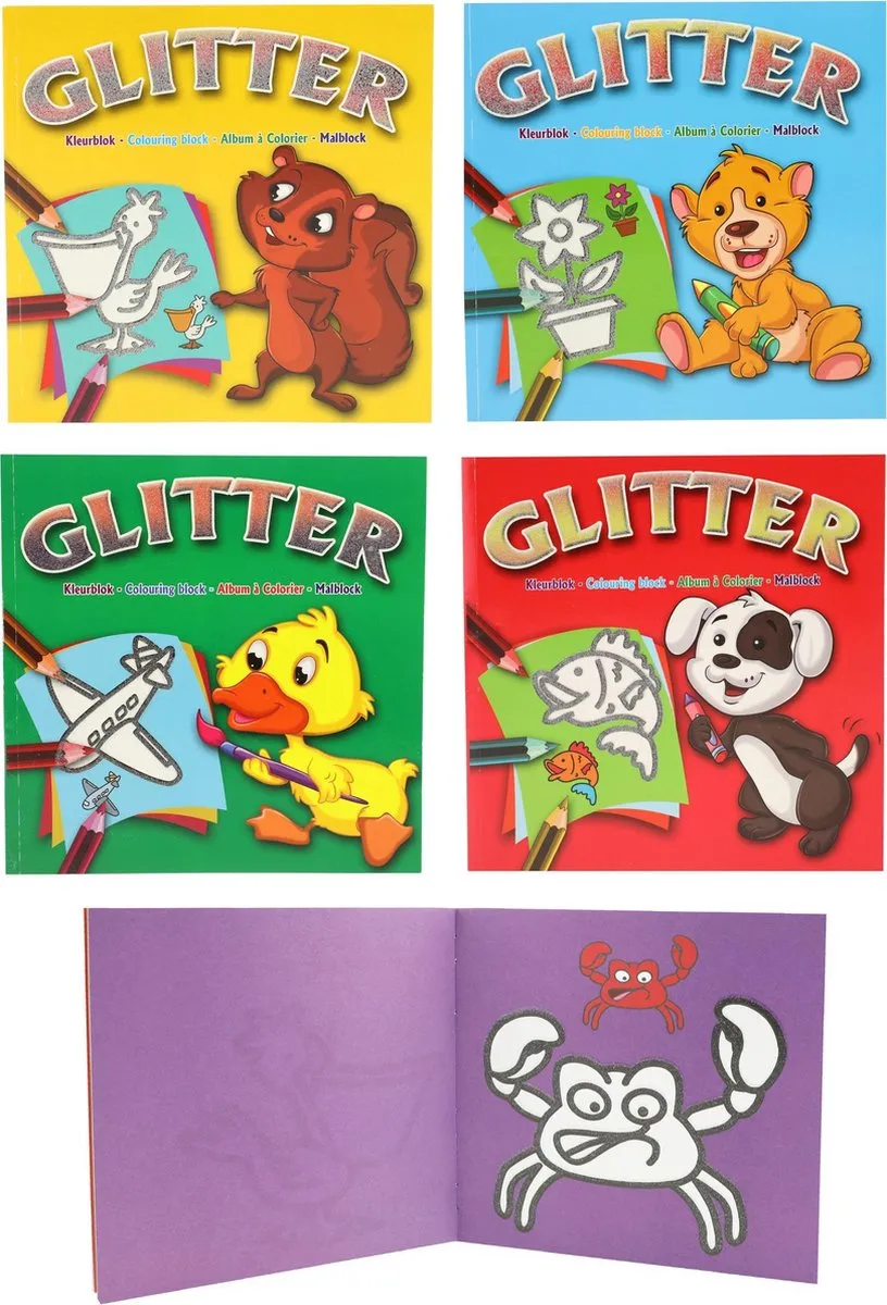 Toi-Toys Kleurboek Glitter Meisjes 40 Pagina's - Blauw