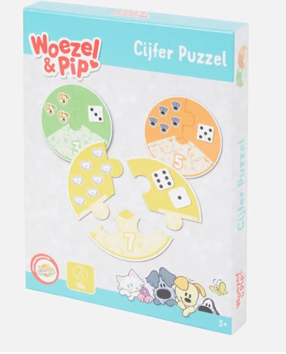 Toy Universe Woezel & Pip Cijferpuzzel - 10 Setjes Multi