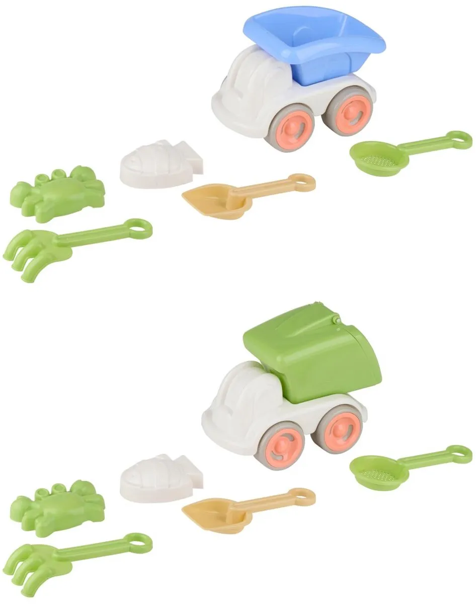 Eddy Toys Strand Speelgoed Vrachtwagen Set 6-delig