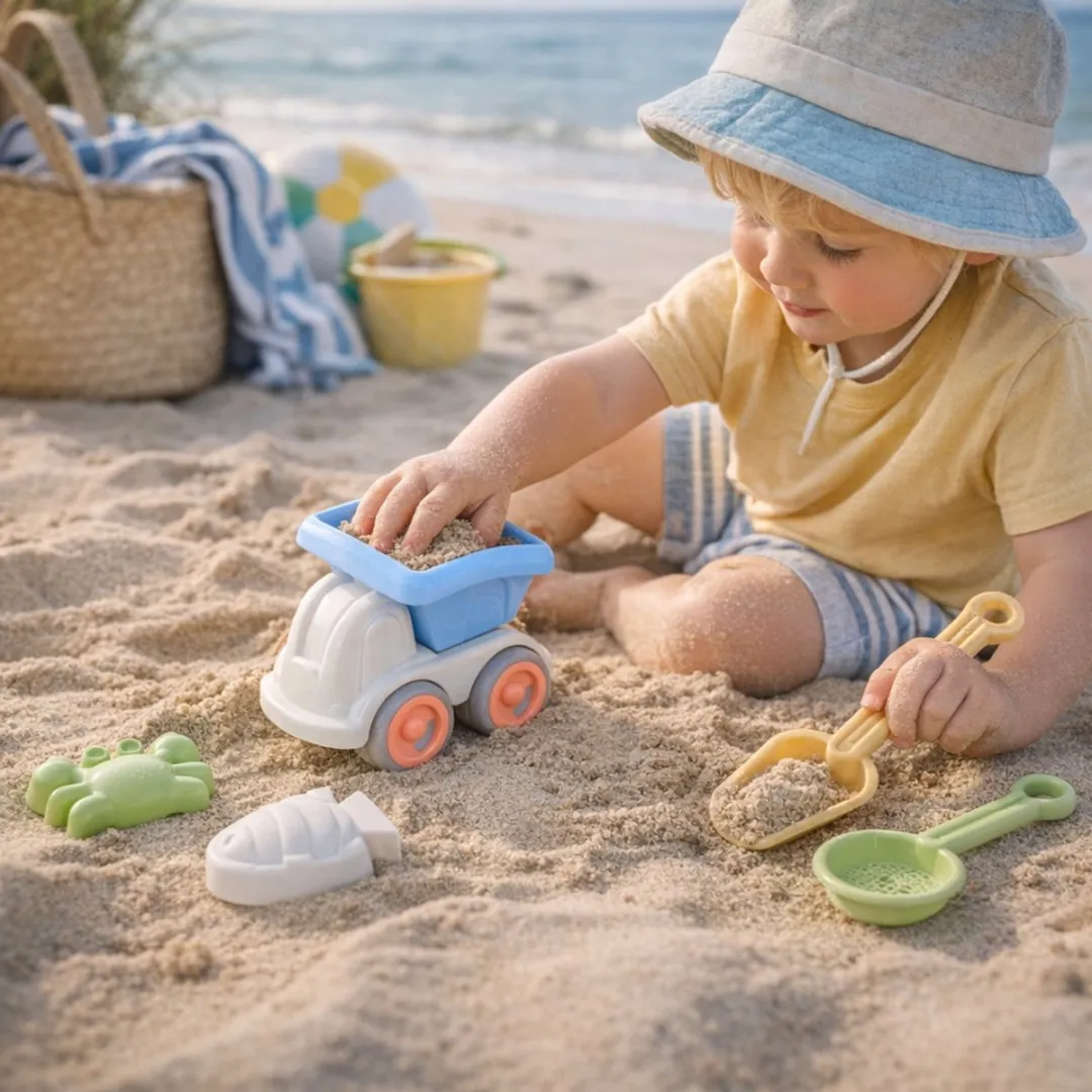 Eddy Toys Strand Speelgoed Vrachtwagen Set 6-delig - Groen