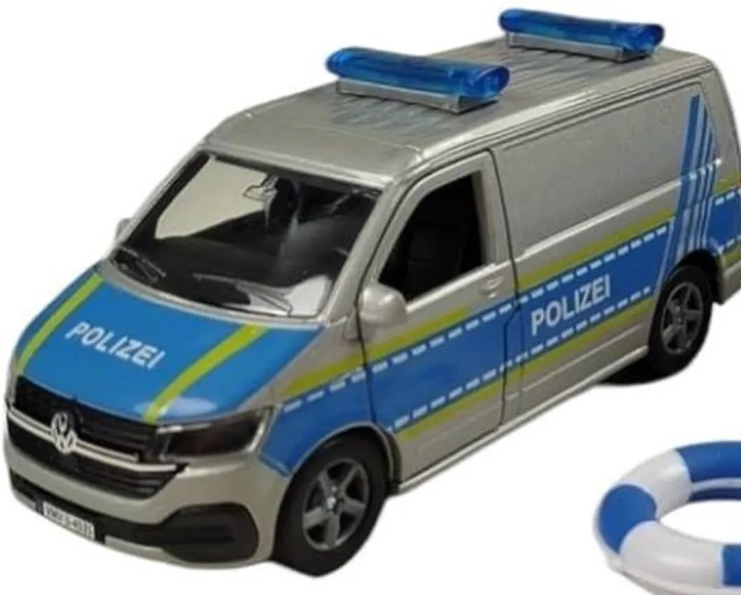 Kids Globe Volkswagen Transporter Hulpdienst 112 Politiewagen 13,5cm - 510331