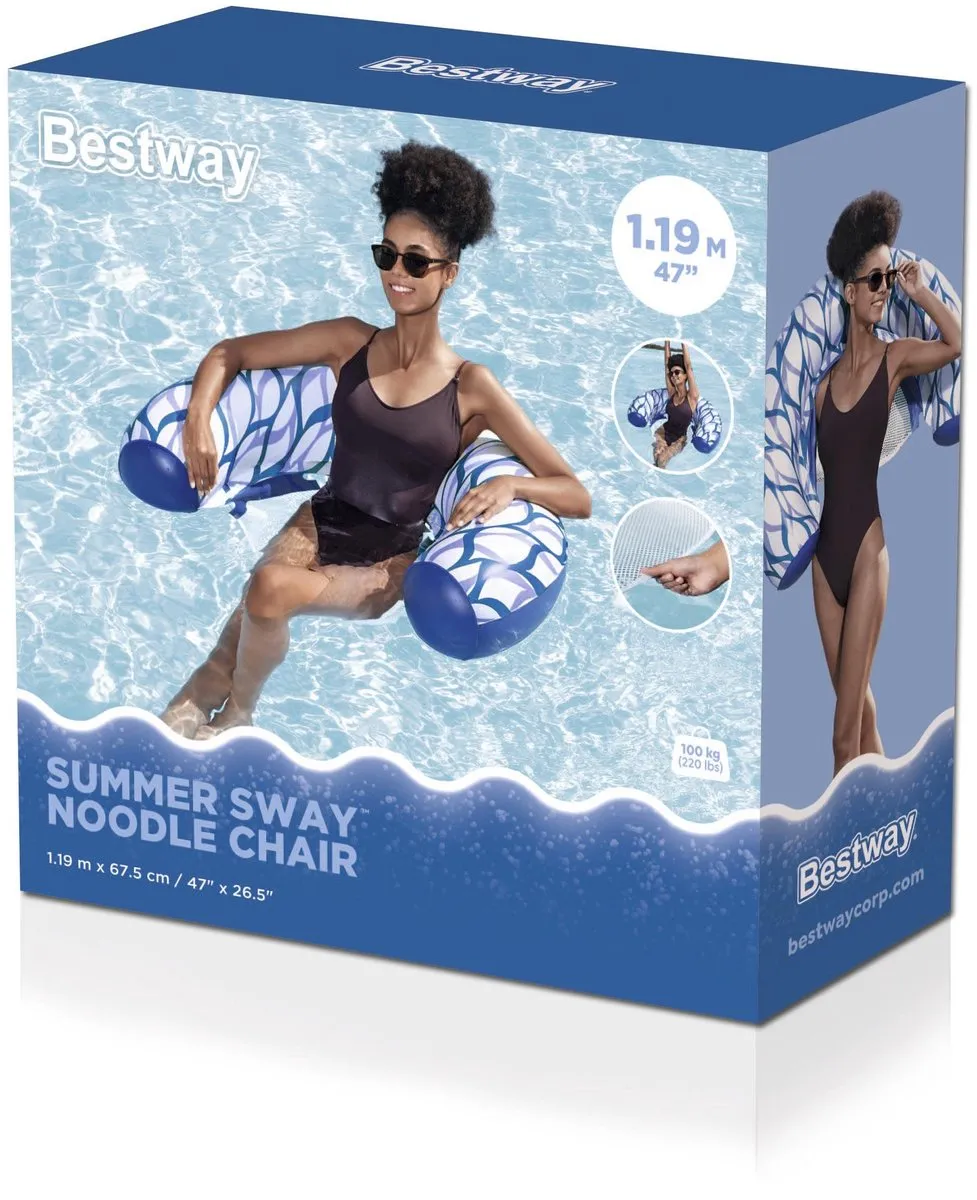 Bestway Summer Sway Noodle Chair 47" Blauw/Wit
