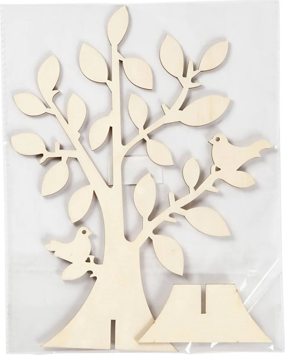 Creativ Company Houten Boom op Voet 18,4x24cm - Multicolor