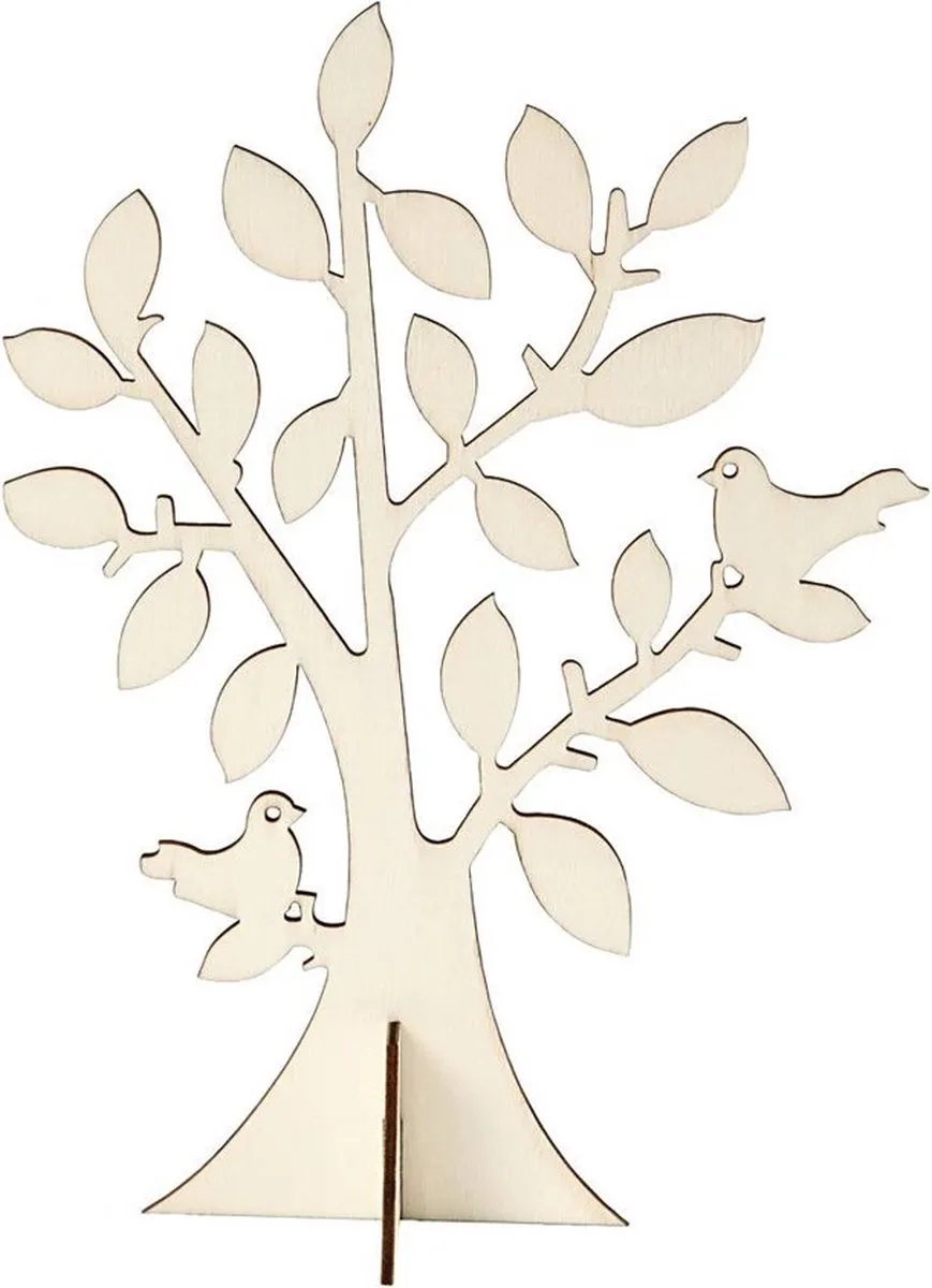 Creativ Company Houten Boom op Voet 18,4x24cm - Multicolor