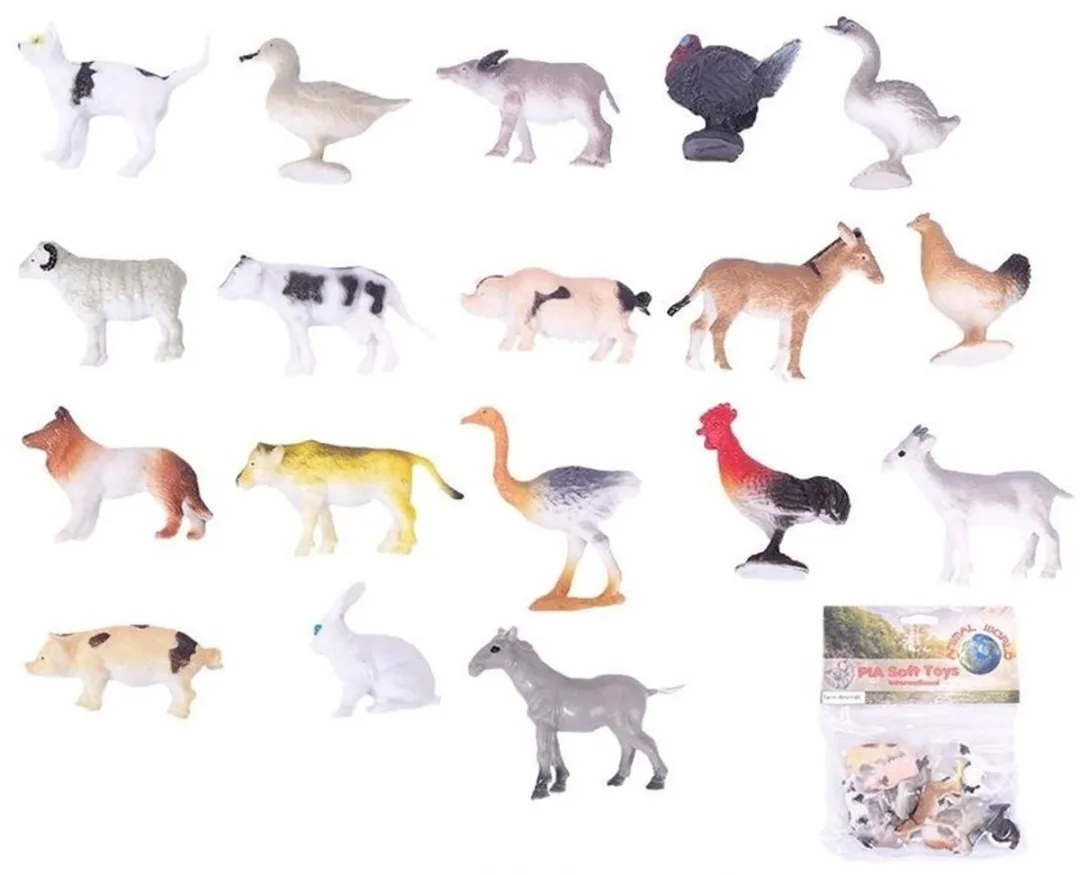 PIA Boerderij Diertjes Multicolor - 24 Stuks