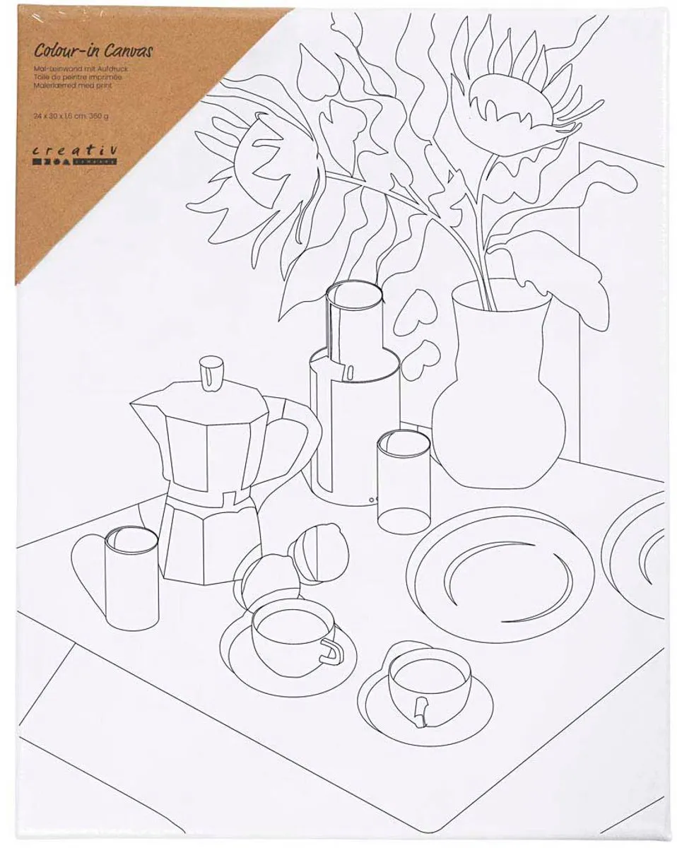 Creativ Company Schildercanvas Ontbijttafel 24x30cm - Multicolor