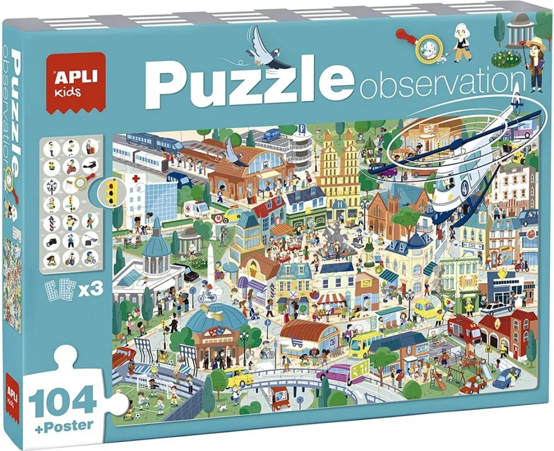 Apli Kids Zoek en Vind Puzzel Stad 104 Stuks