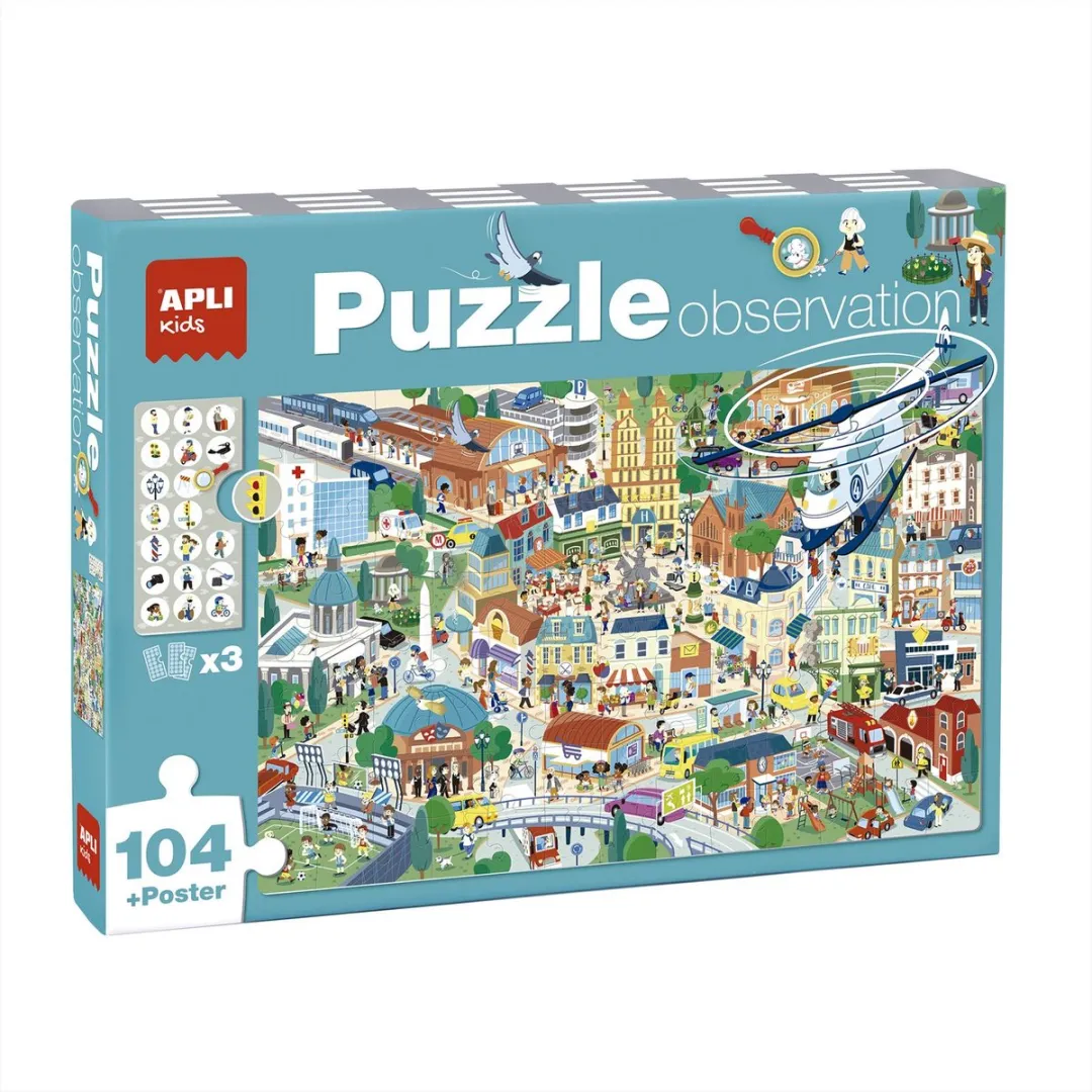 Apli Kids Zoek en Vind Puzzel Stad 104 Stuks