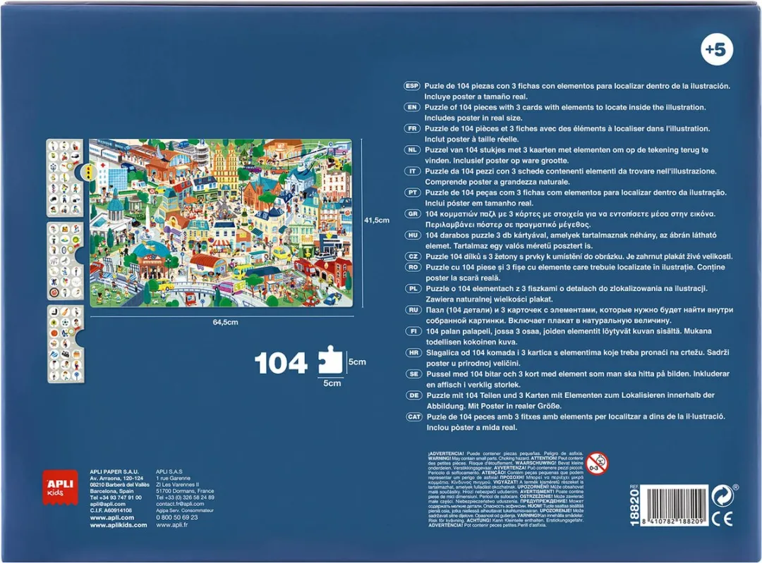 Apli Kids Zoek en Vind Puzzel Stad 104 Stuks