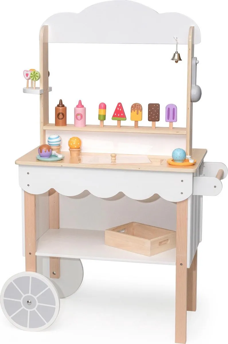 Viga Toys Mobiele Winkel IJssalon Zoetwaren 3-in-1 - Multi