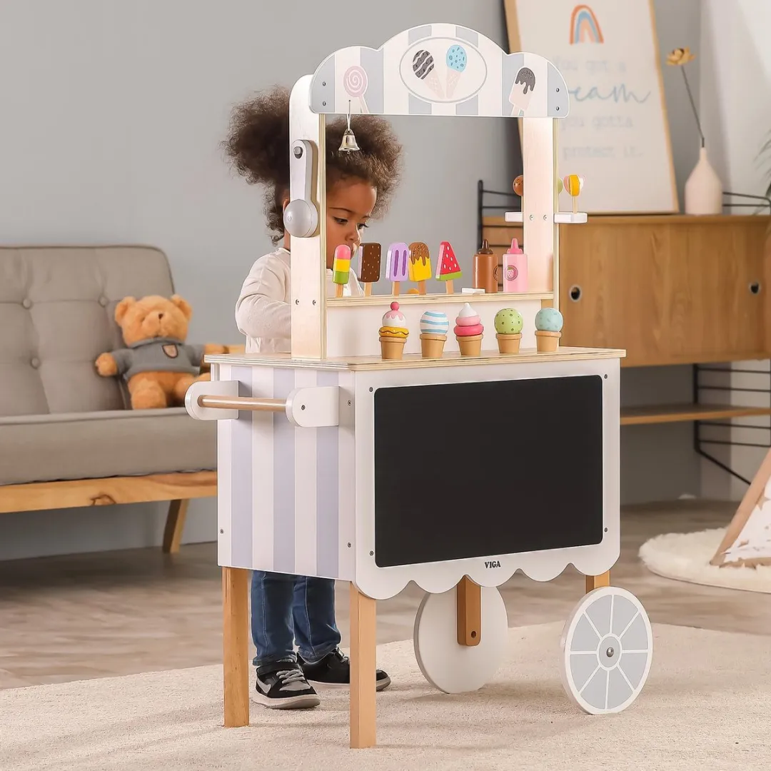 Viga Toys Mobiele Winkel IJssalon Zoetwaren 3-in-1 - Multi
