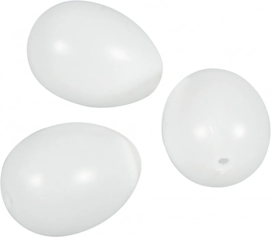 Rayher Plastic Eieren 10cm - 4 Stuks Wit