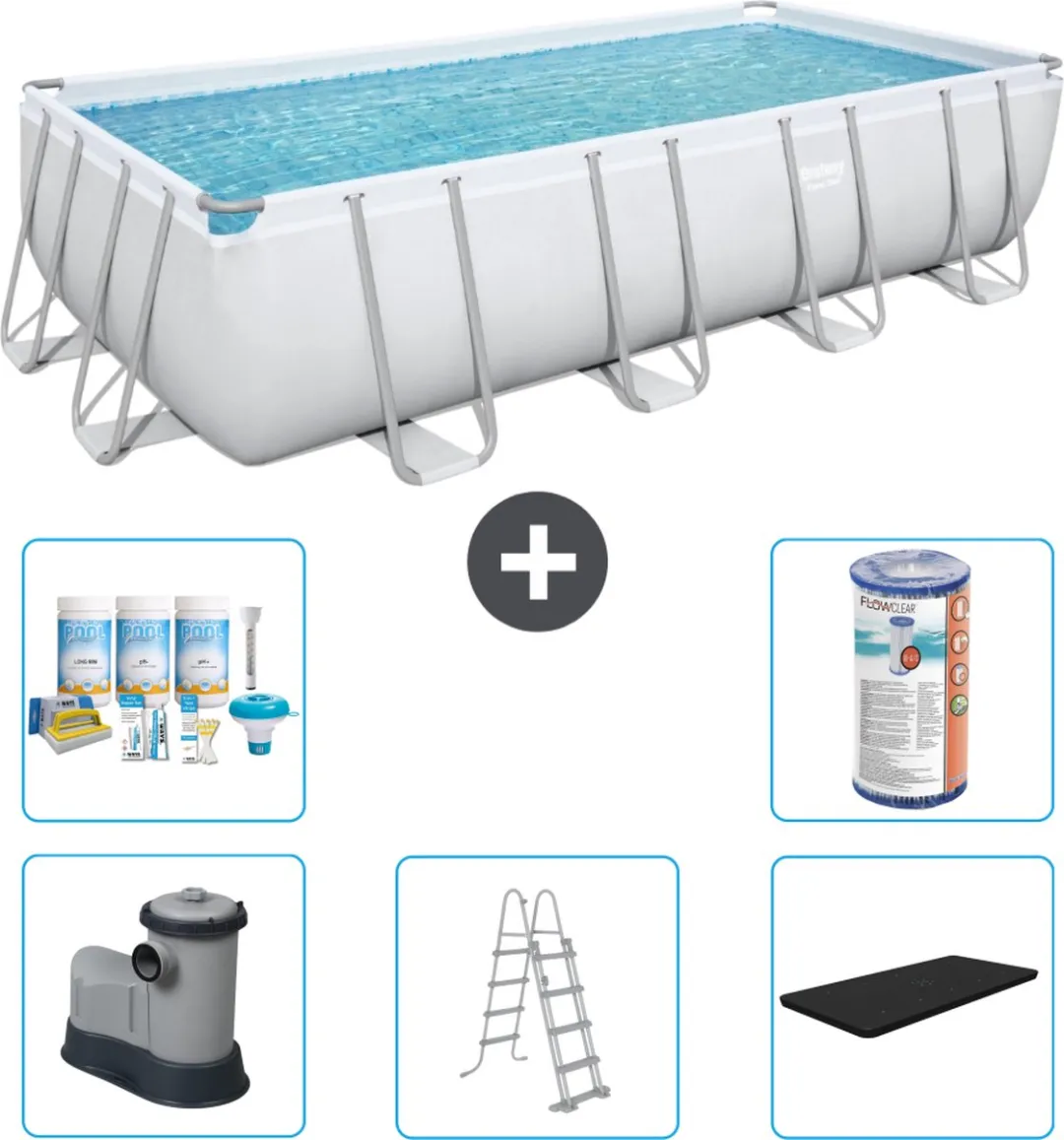 Bestway Power Steel Zwembad 549x274x122cm - 14.812L Grijs
