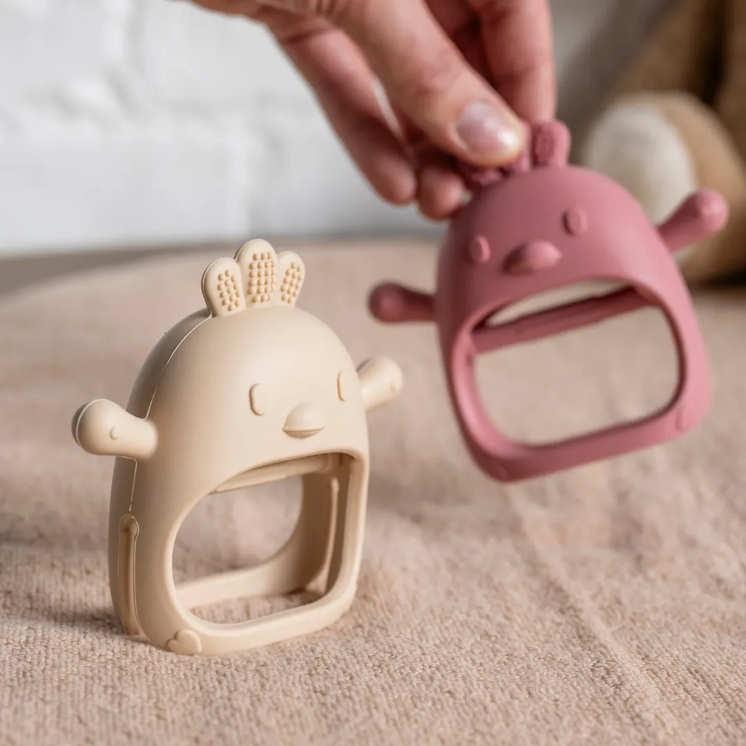 Nattou Silicone Bijthandschoen 11,5cm - Oudroze