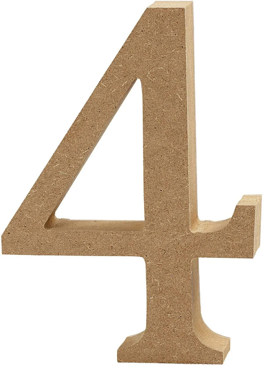 Creativ Company Cijfer 4 MDF 8cm
