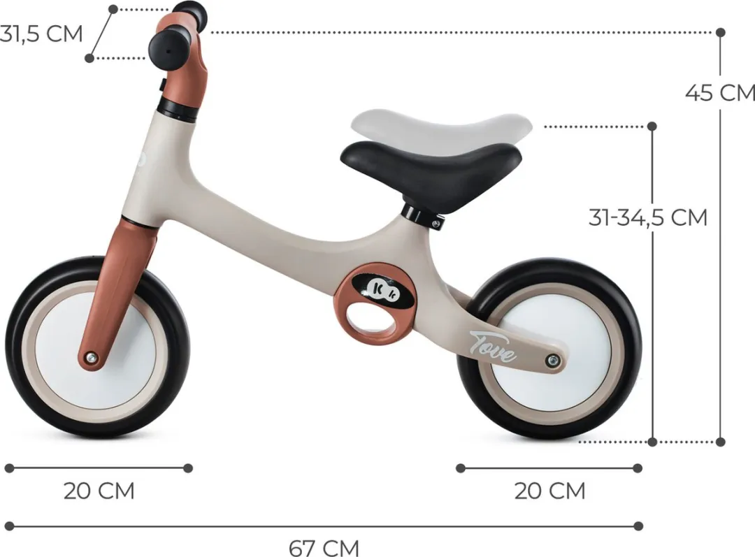 KinderKraft TOVE Loopfiets 20cm - Beige - afbeelding 6 van 6