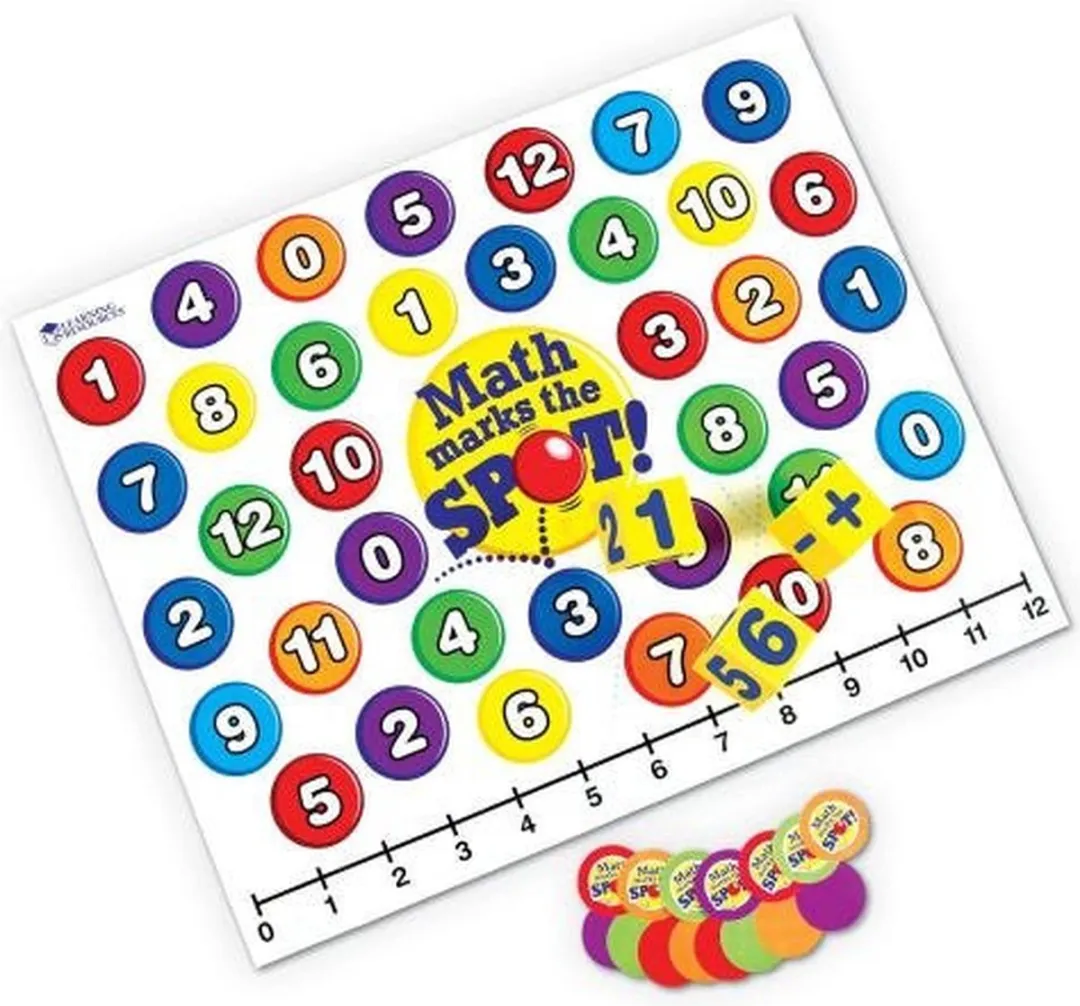 Learning Resources Math Marks the Spot - Afwasbare cijfermat met 8 pelletjes