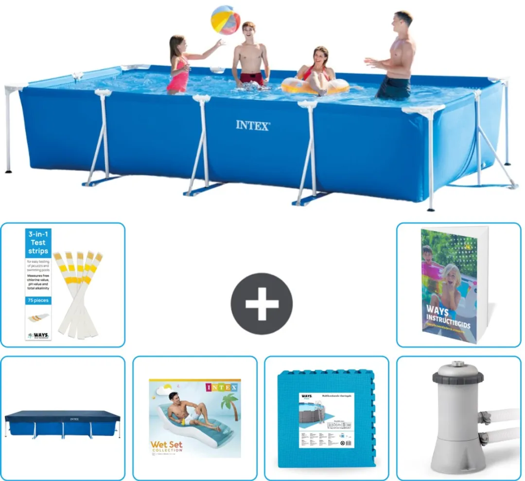 Intex Rechthoekig Frame Zwembad 450x220cm Blauw