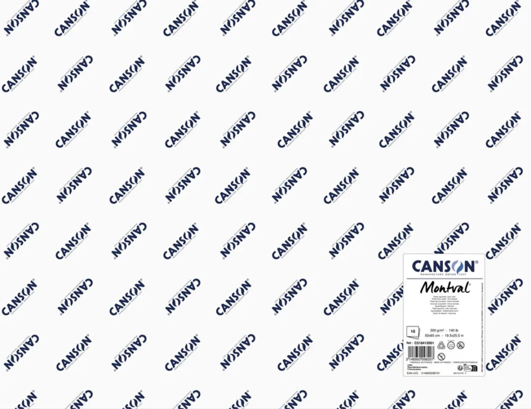 Canson Aquarelpapier Montval 300g/m² - 500x650mm - 10 Stuks