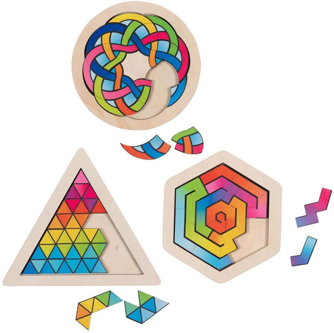 Goki Houten Breinbreker Puzzel - 3-delig Multicolor