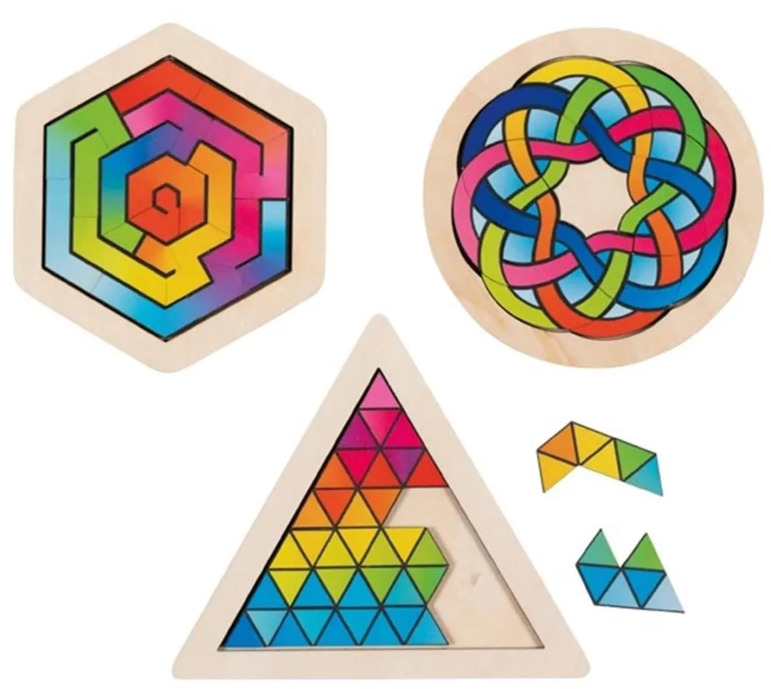 Goki Houten Breinbreker Puzzel - 3-delig Multicolor