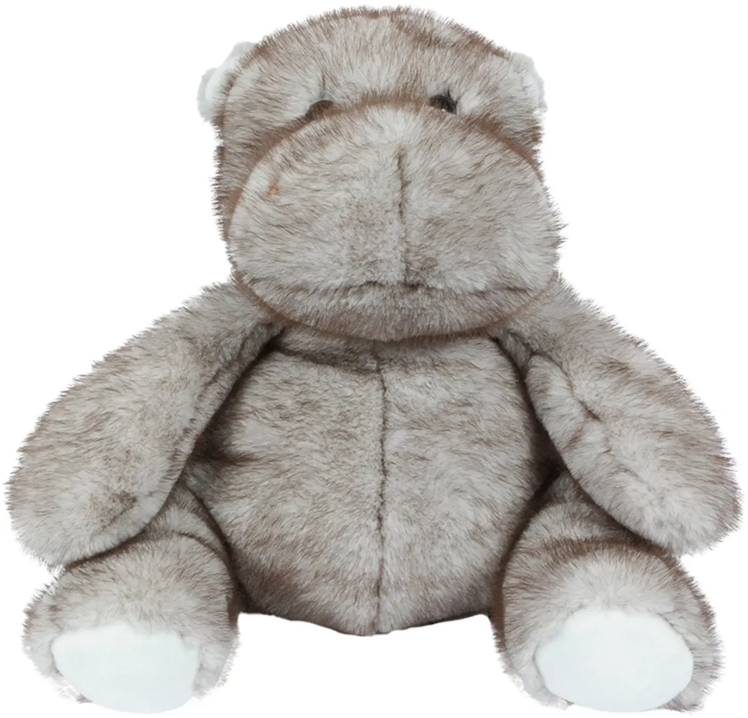 PIA Soft Toys Pluche Nijlpaard Knuffel - 29 cm Grijs