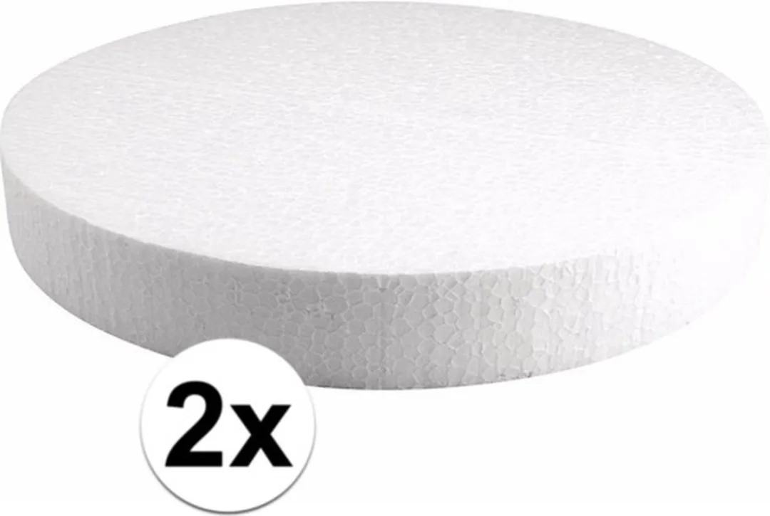 Rayher Piepschuim Schijven Ø30cm x 4cm - 2 Stuks Wit