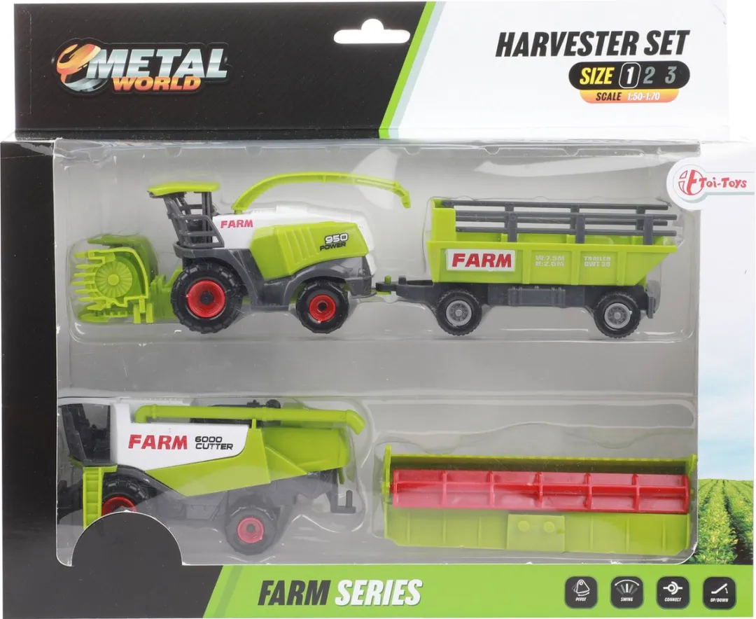 Toi-Toys Landbouwmachines met aanhanger 28097A - 2 Stuks
