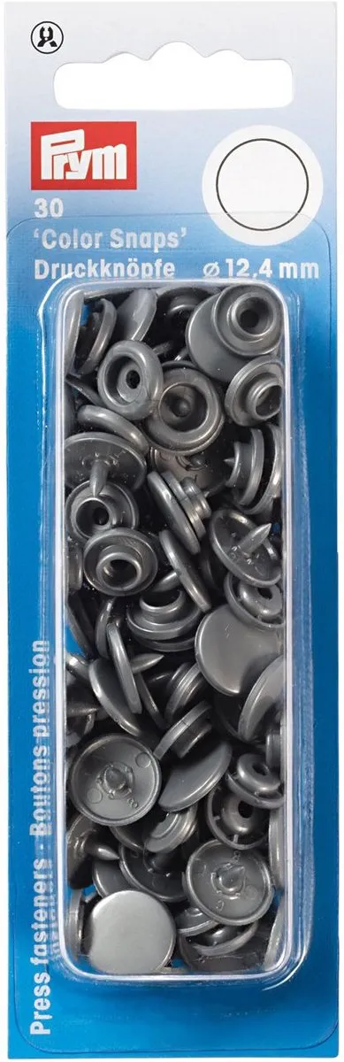 Prym Drukknoop ColorSnaps 12,4mm - 30 Stuks - Zilvergrijs