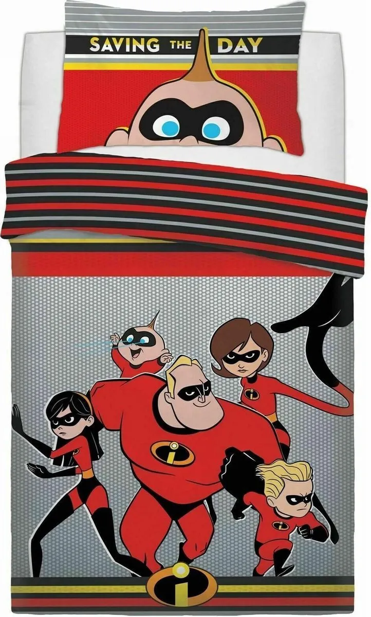 Disney The Incredibles Dekbedovertrek Eenpersoons - Bonte kleuren