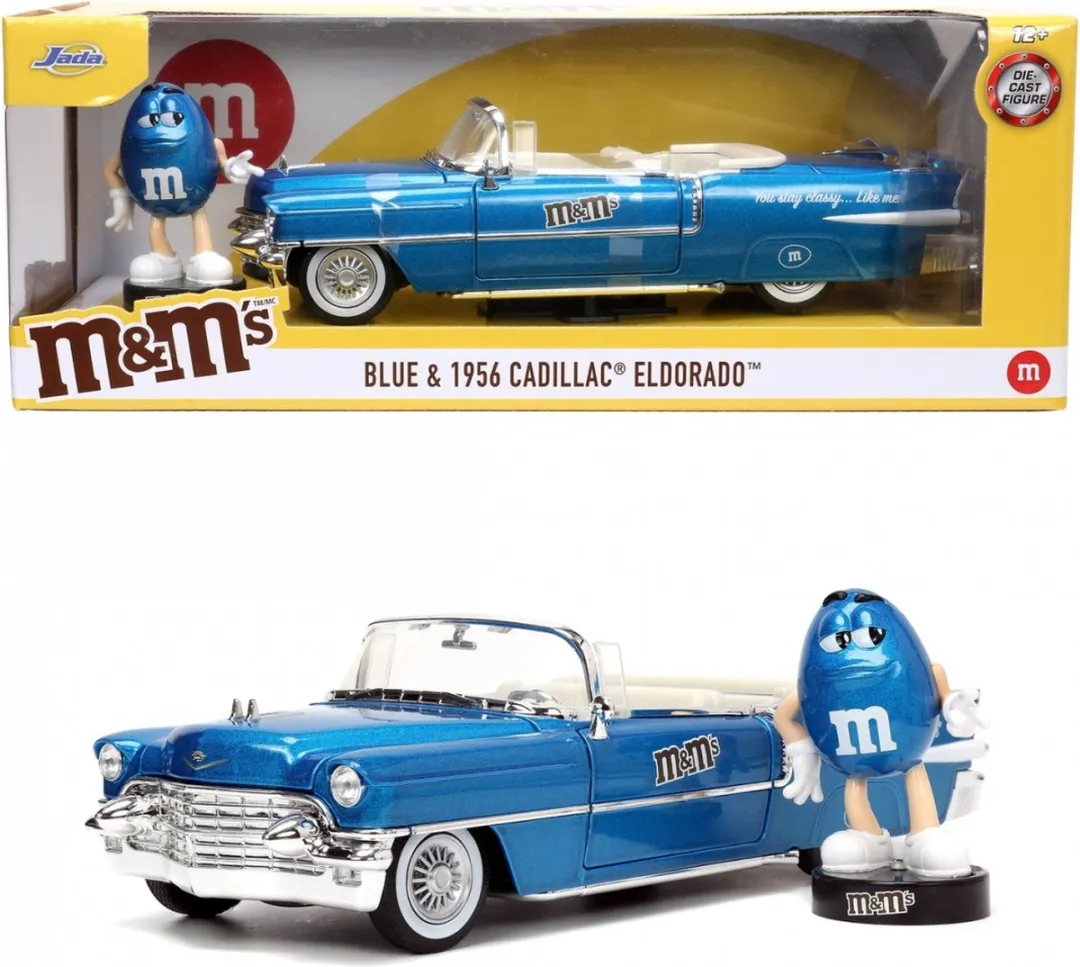 Jada Toys M&Ms 1:24 1956 Cadillac Eldorado - Blauw