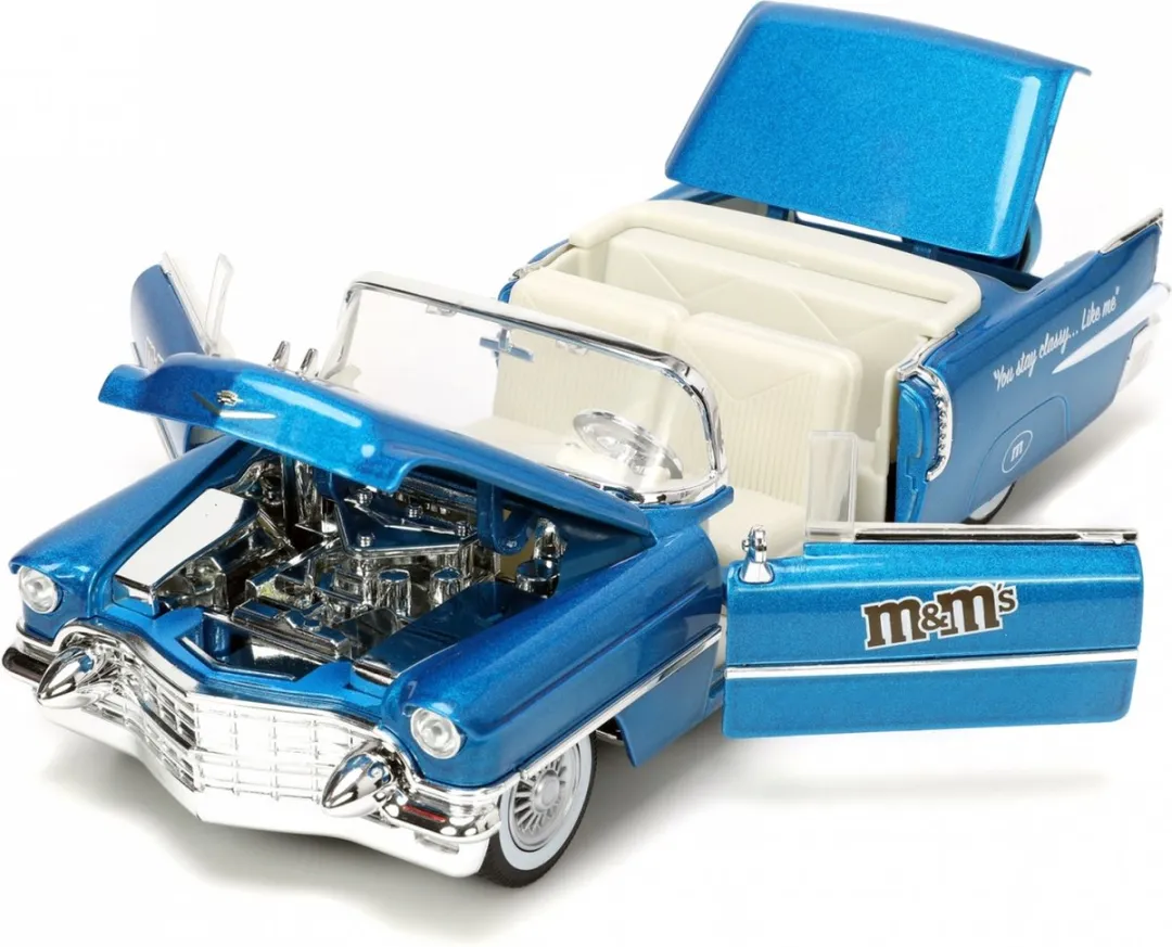 Jada Toys M&Ms 1:24 1956 Cadillac Eldorado - Blauw - afbeelding 6 van 6