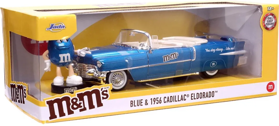 Jada Toys M&Ms 1:24 1956 Cadillac Eldorado - Blauw