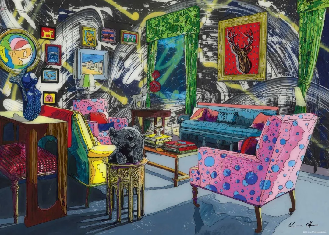 Heye Puzzel Kamer met Hert 1000 Stuks - Multicolor