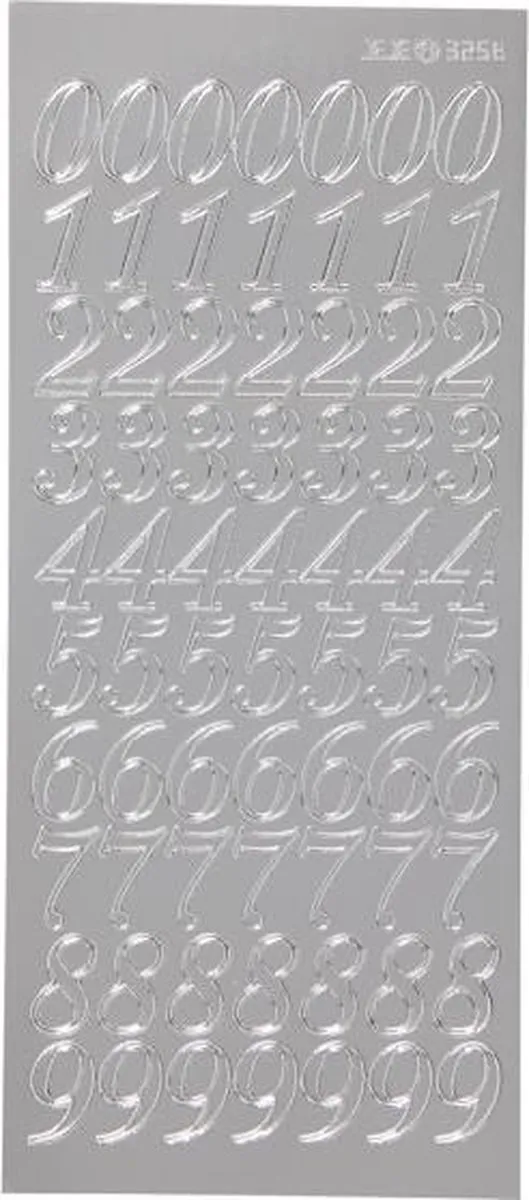 Creativ Company Zilver Cijfers Stickers - 70 Stuks