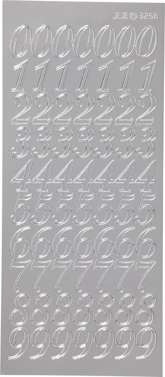 Creativ Company Zilver Cijfers Stickers - 70 Stuks