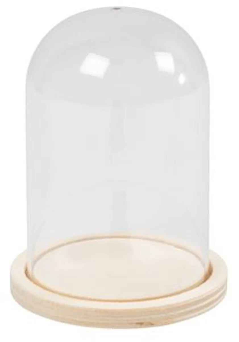 Creativ Company Stolp op Houten Voet 9,5x6cm - Transparant