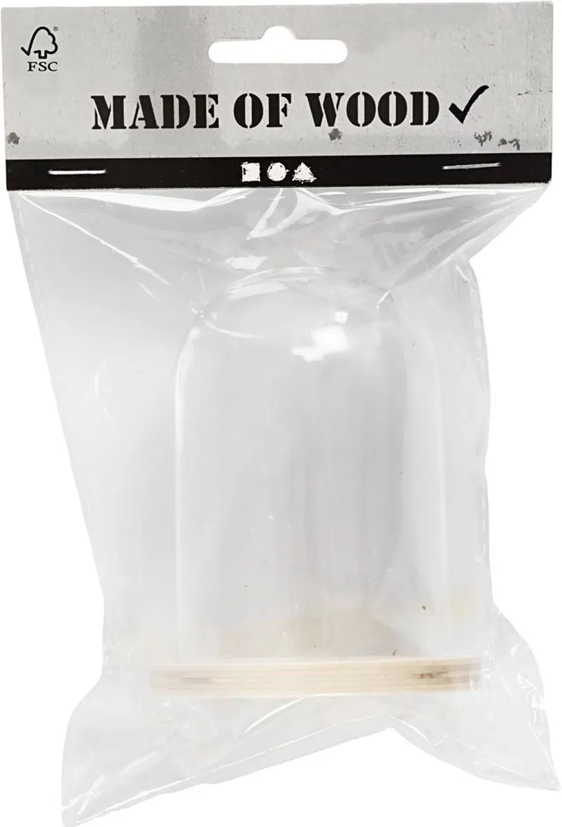 Creativ Company Stolp op Houten Voet 9,5x6cm - Transparant