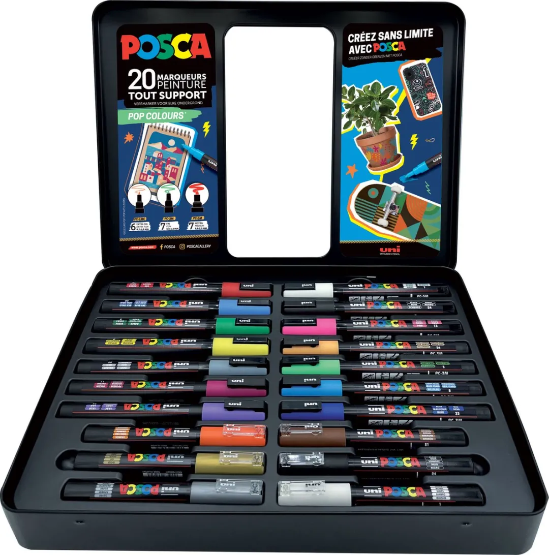 Posca Uni PC-1MR Pop Colours Verfmarkers - 20 Stuks
