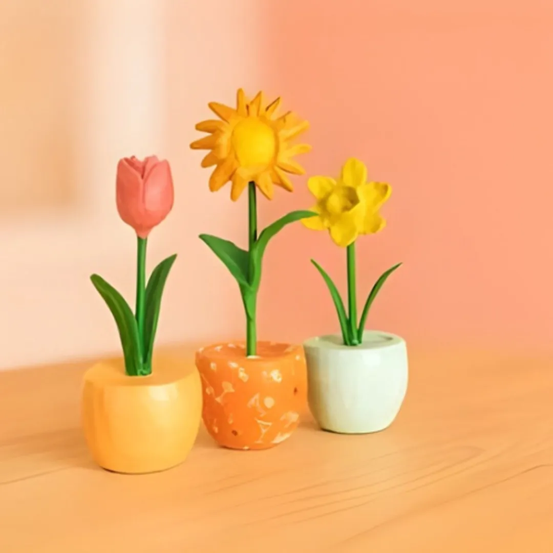 Decopatch Zonnebloem in Pot - Bruin