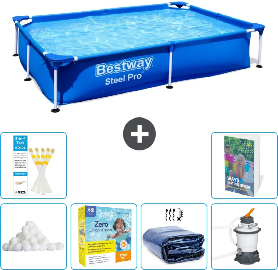 Bestway Steel Pro Zwembad 221x150x43cm Blauw
