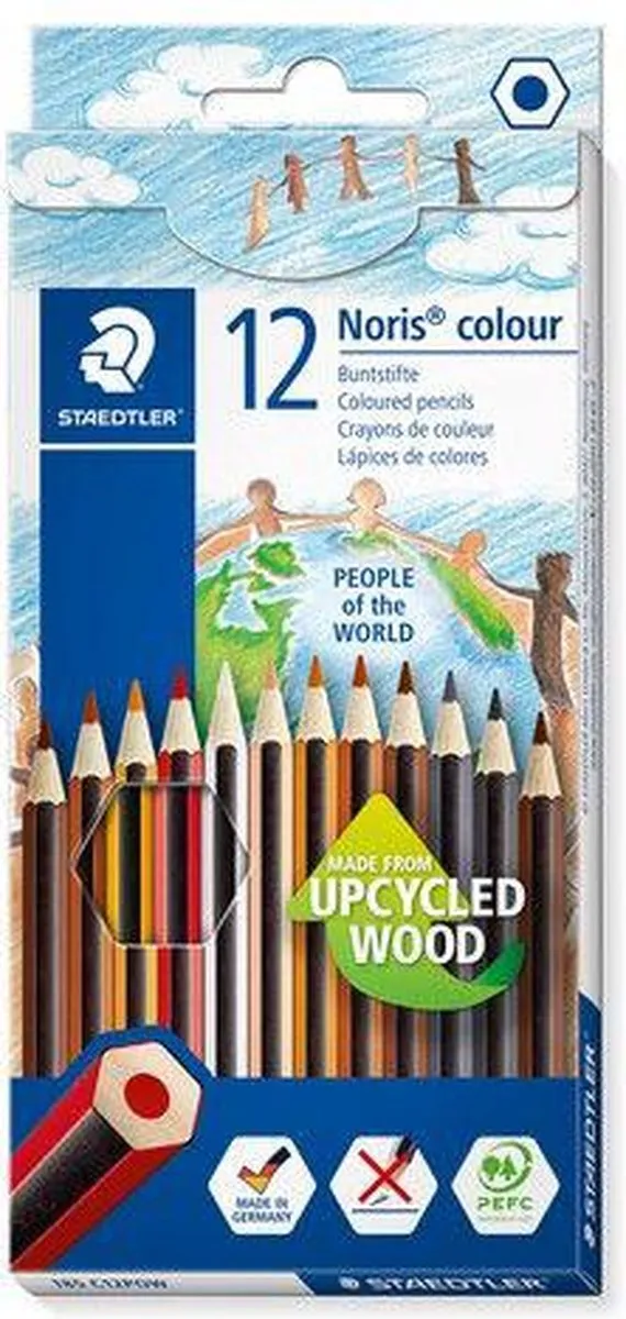 STAEDTLER Noris Club People Of The World Kleurpotlood - 12 Stuks - Grijs