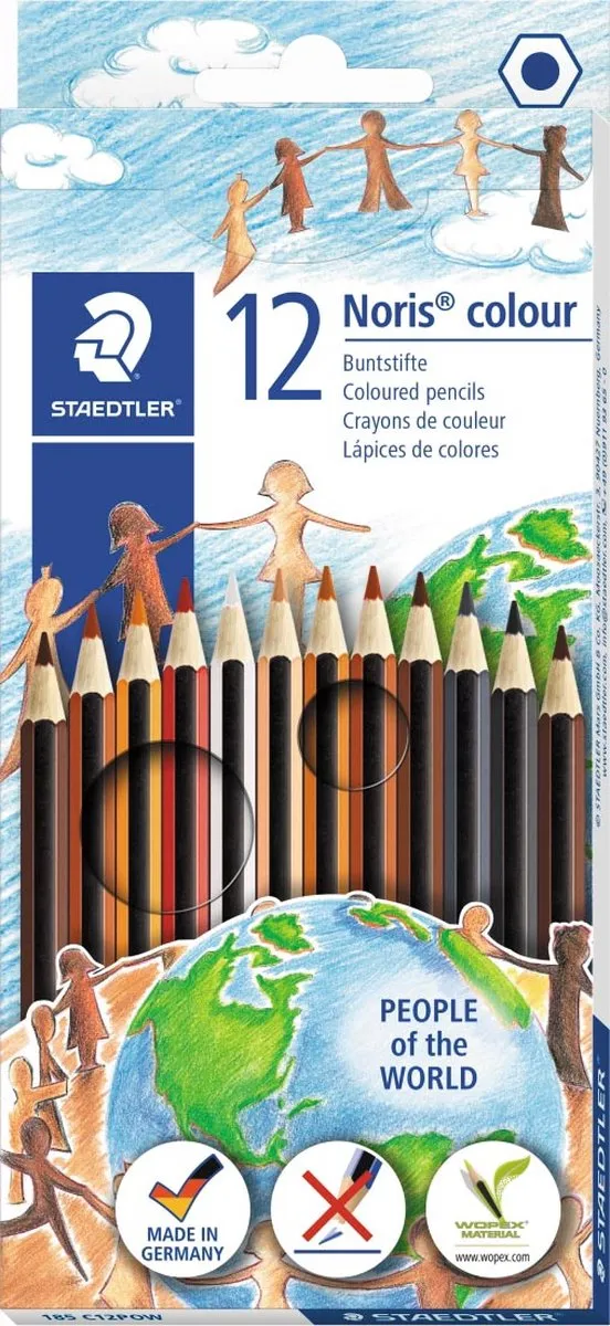 STAEDTLER Noris Club People Of The World Kleurpotlood - 12 Stuks - Grijs