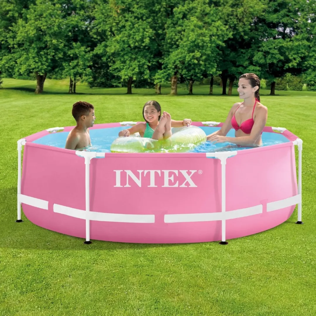 Intex 28290NP-Roze Rond Frame Zwembad 244cm - Roze - 2843L