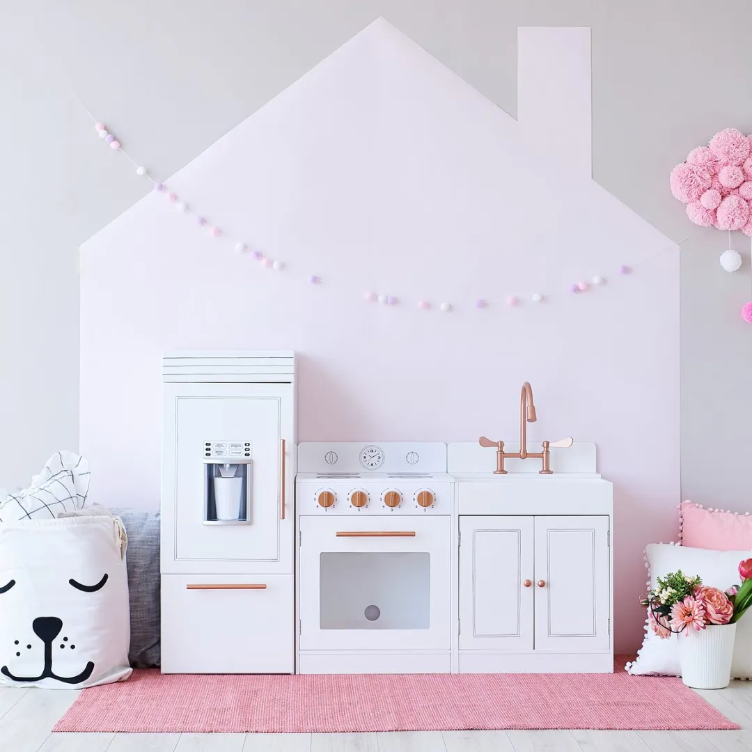Teamson Kids Modern Houten Speelkeuken - Wit & Roségoud