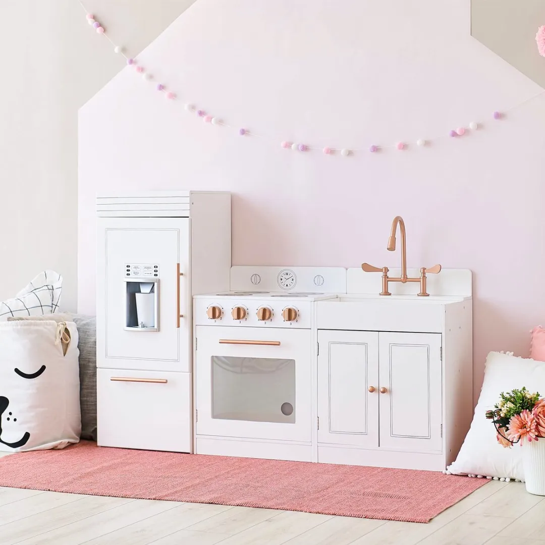 Teamson Kids Modern Houten Speelkeuken - Wit & Roségoud